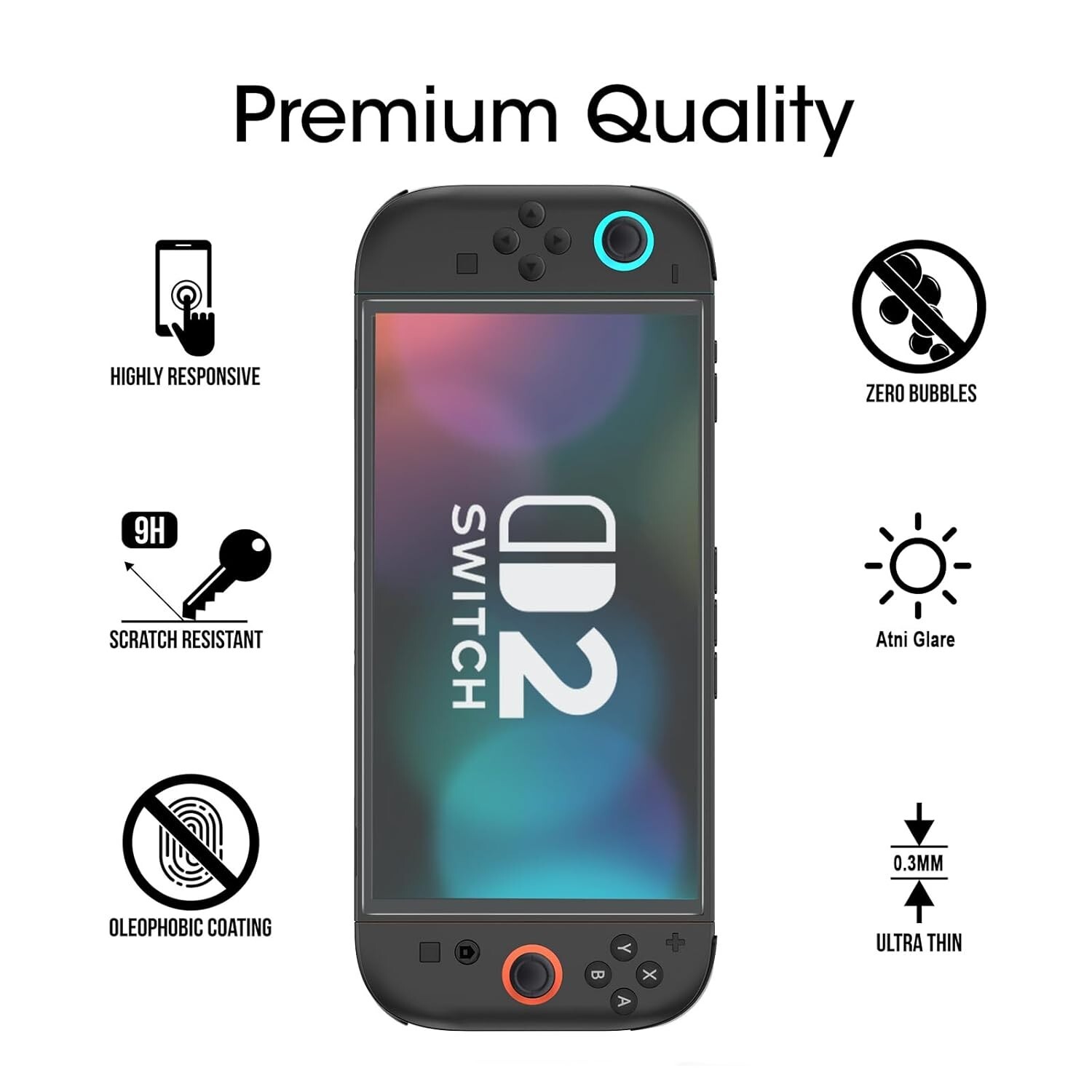 (2pack) amFilm Nintendo Switch 2 OneTouch Glass Screen Protector (2025, Matte)