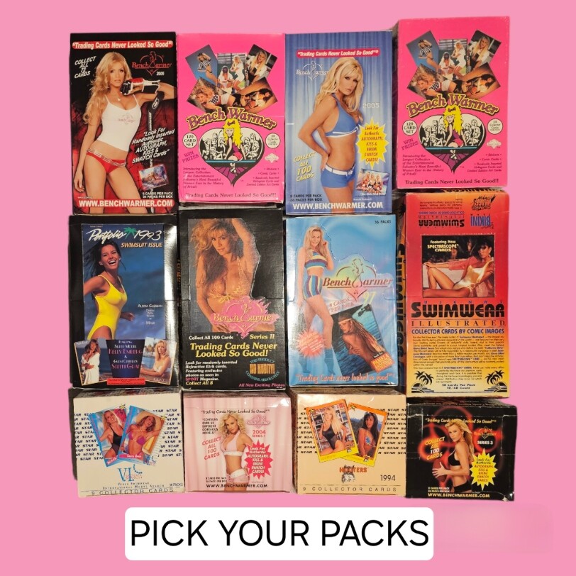 Sealed Non-Sport Trading Card Packs - You Pick Bench Warmer, Girls, Bikini Packs