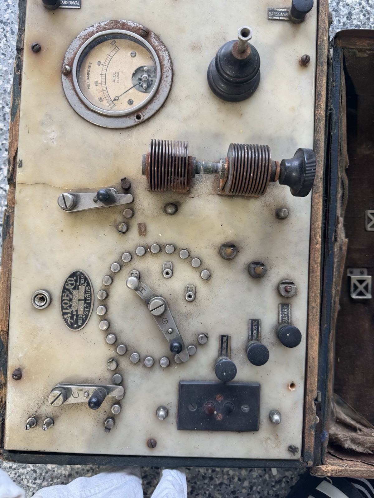 1910 ELECTRO SHOCK THEROPY MACHINE Aloe Co Antique Rare W/ Extra