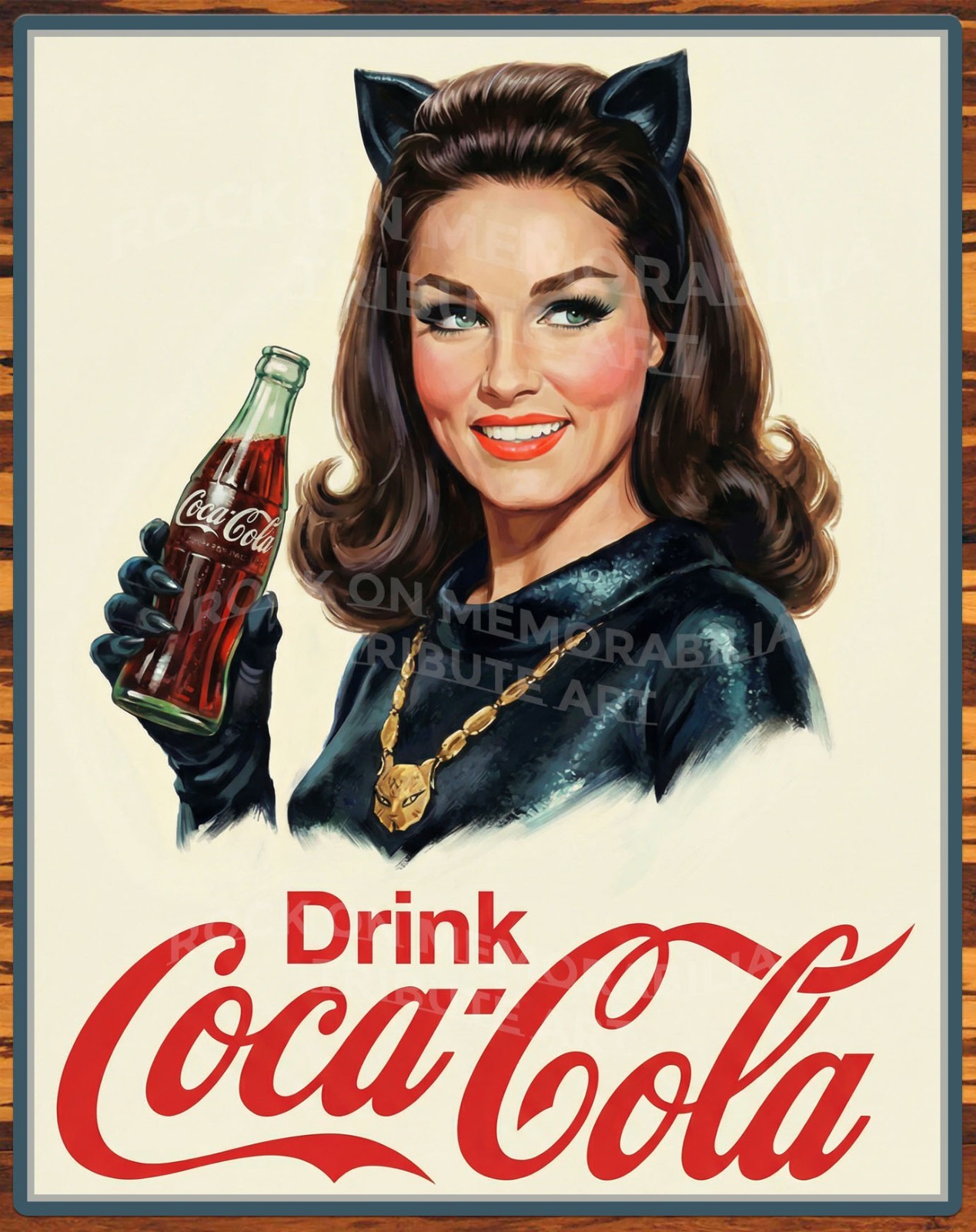 Coca-Cola – Julie Newmar - Catwoman – Premium Aluminum Metal Sign 11 x 14