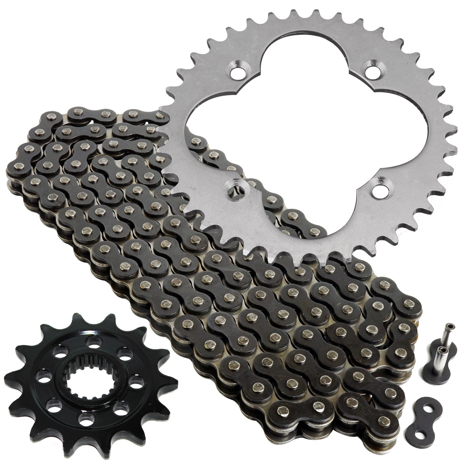Black Drive Chain And Sprockets Kit for Honda TRX450R Sportrax 450 2X4 2004 05