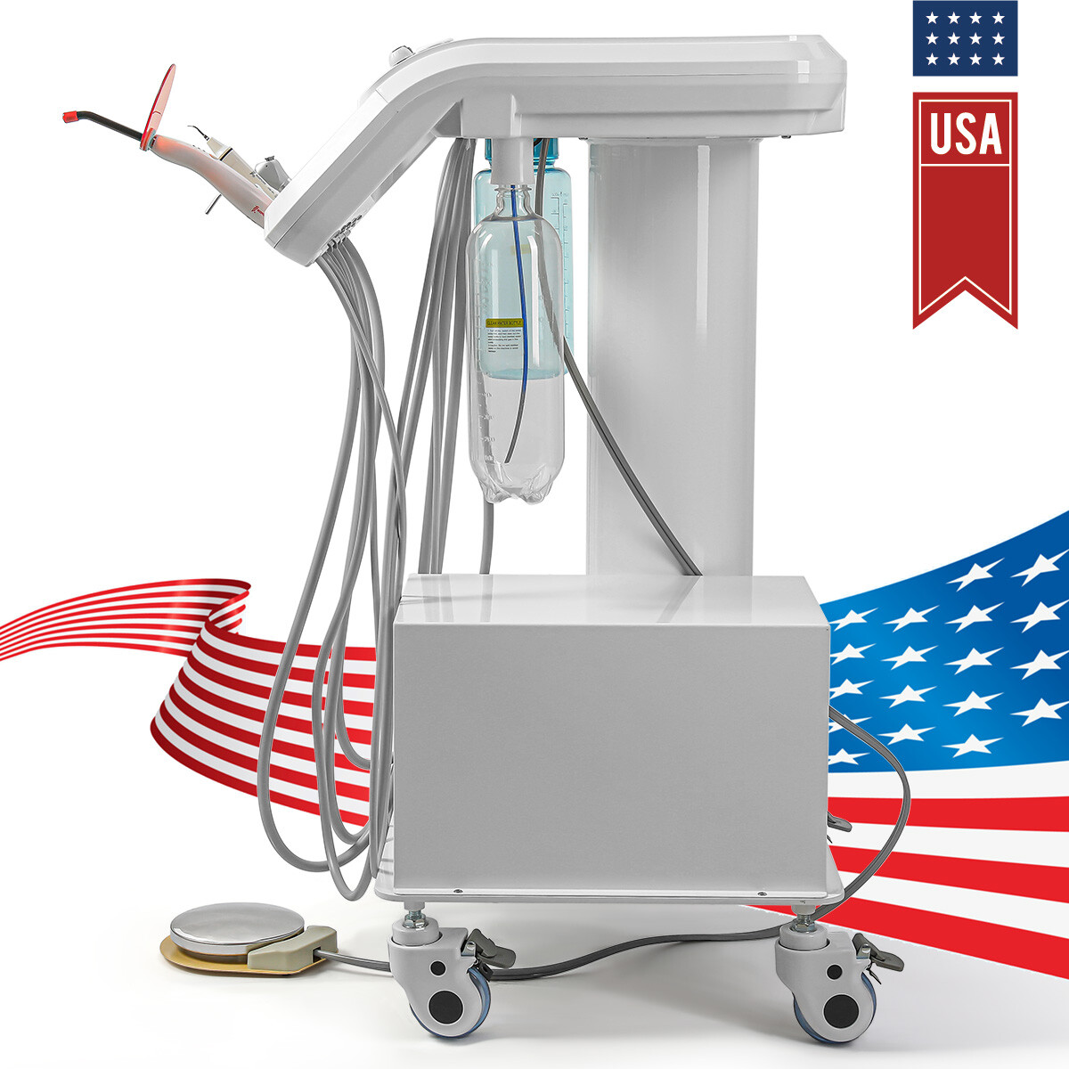 portatil Unidad dental movil entrega con compresor aire succion/Carro con ruedas