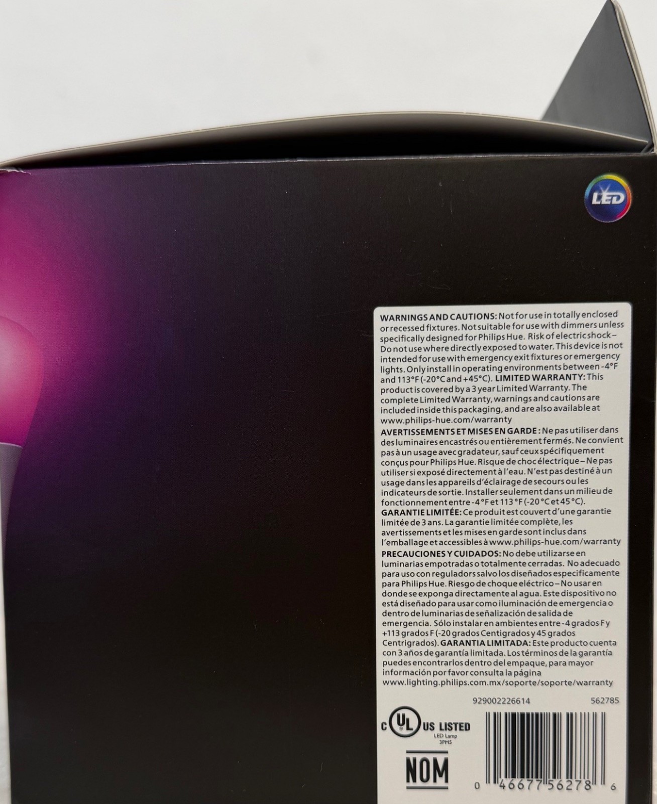 Philips Hue White & Color Ambiance A19 60W Equivalent LED Smart Bulbs - 3 Pack