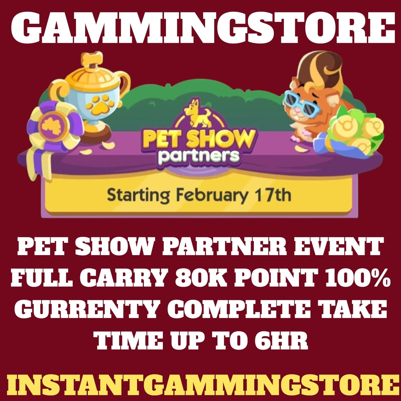 Pet Show partners event full carry choose any Mono_poly Go pet show partners