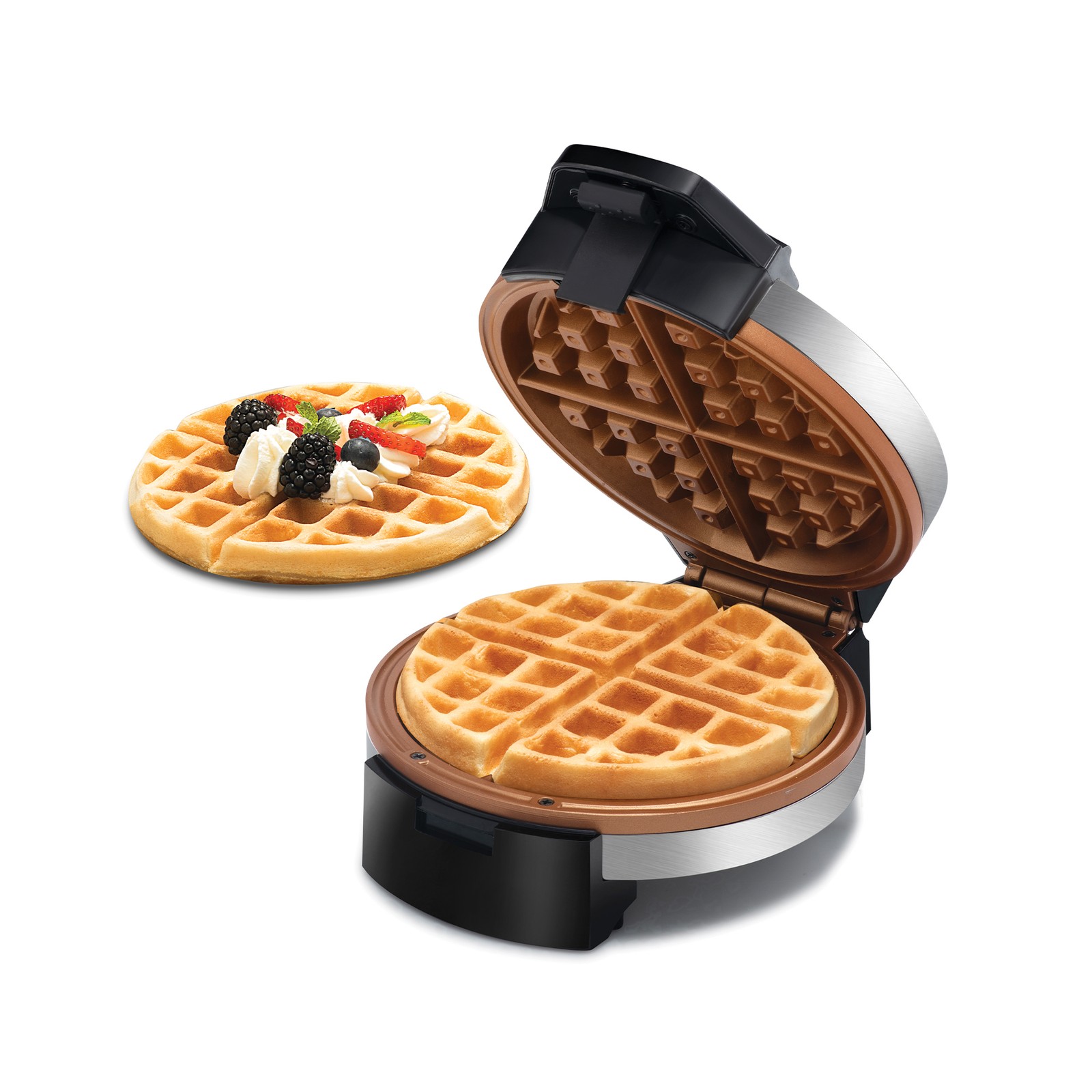 Gourmia Belgian Waffle Maker Ceramic Nonstick and Adjustable Browning