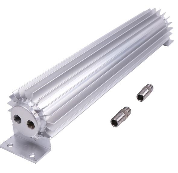 15" Finned Aluminum Transmission Cooler Dual Pass SBC BBC Ford SB BB Chevy 350