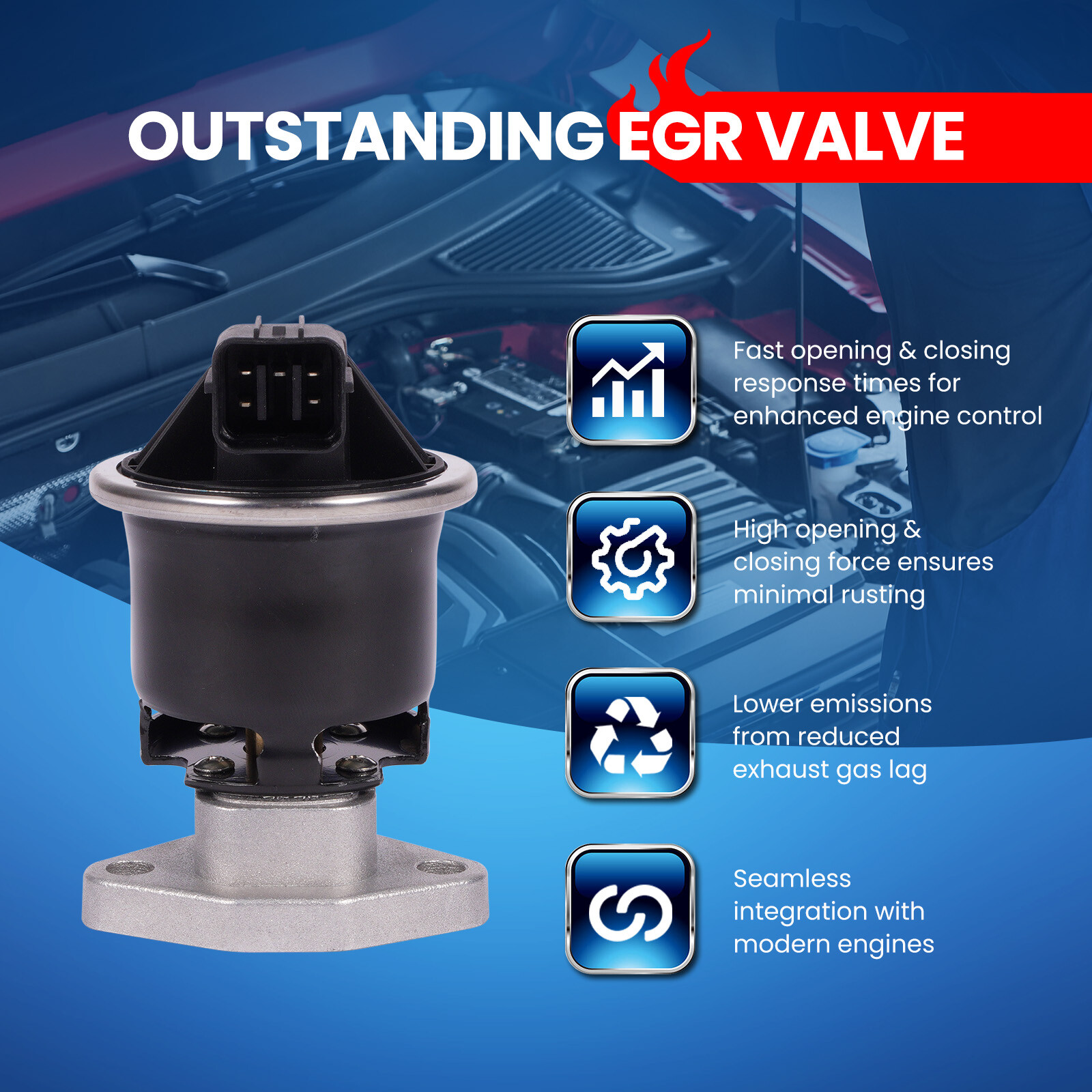 18011RNAA00 EGR Valve for 2006-2011 Honda Civic 1.8L GAS SOHC FWD