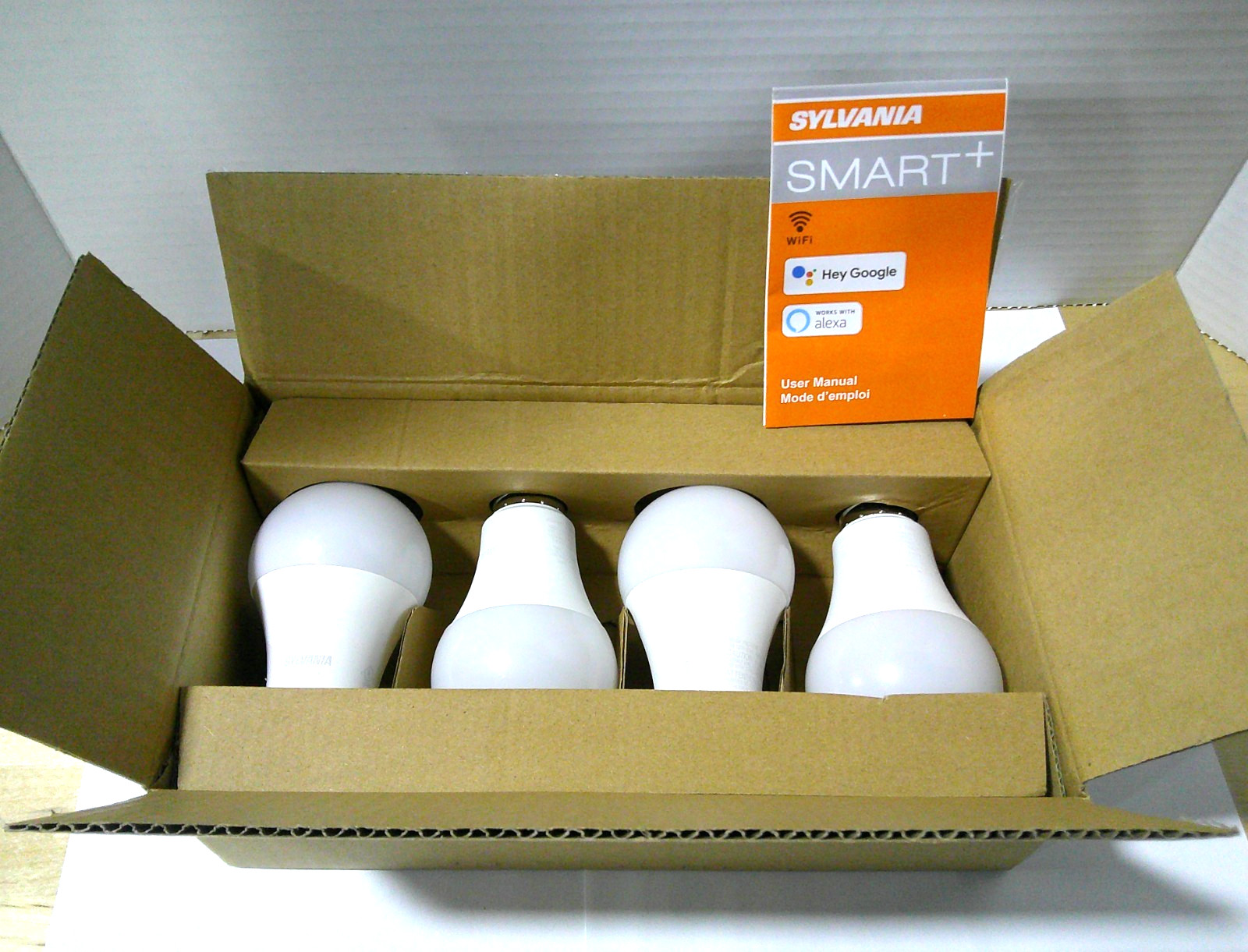 Sylvania Smart WiFi LED Bulb A19 9W Multi-CCT E26 Alexa/Google 4-Pack Open Box