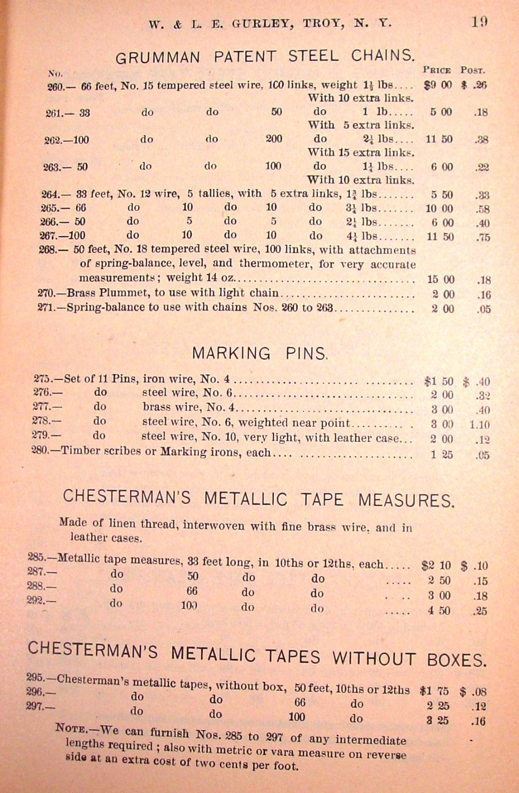 1889 Gurley Surveying & Drafting Insts. Catalog/Manual