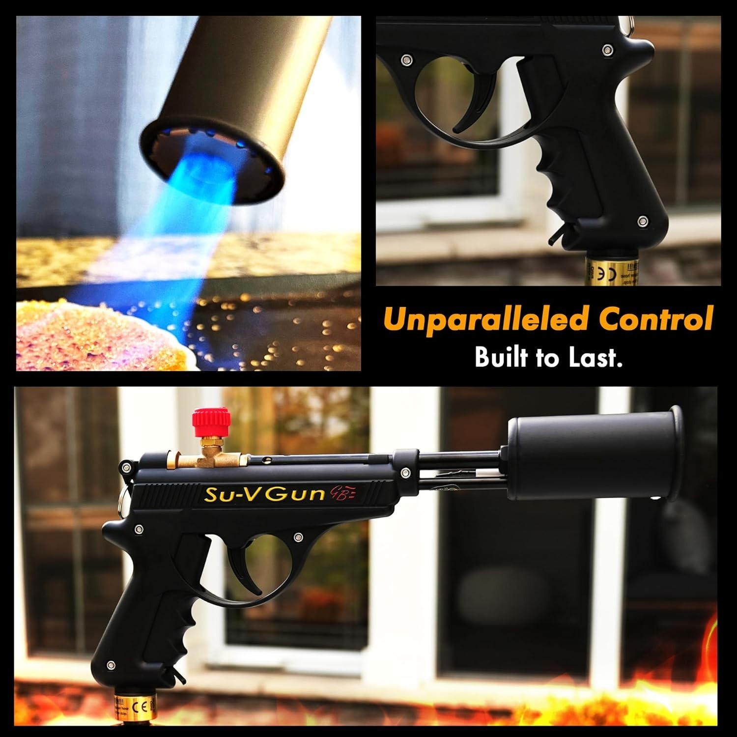 Su-VGun Propane Torch with Stand – High Power 240,000+ BTU Flame Thrower Gun ...
