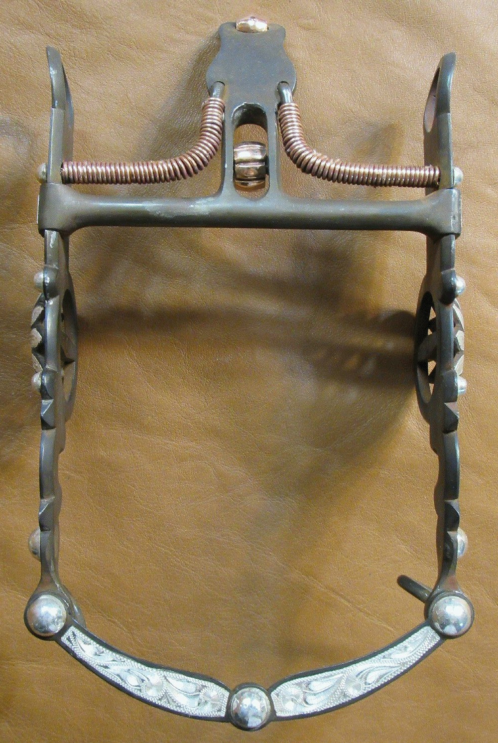 E Garcia Flower & Inlays Spade Silver Bit Brown Finish