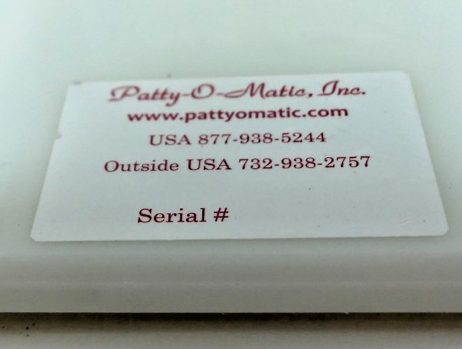 Patty-O-Matic Eazy Slider Manual Patty Forming Machine