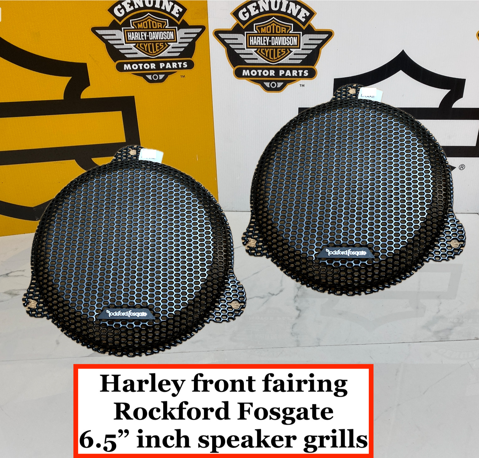 14-25 Harley Touring Front Fairing Rockford Fosgate 6.5" Speaker Covers/Grills