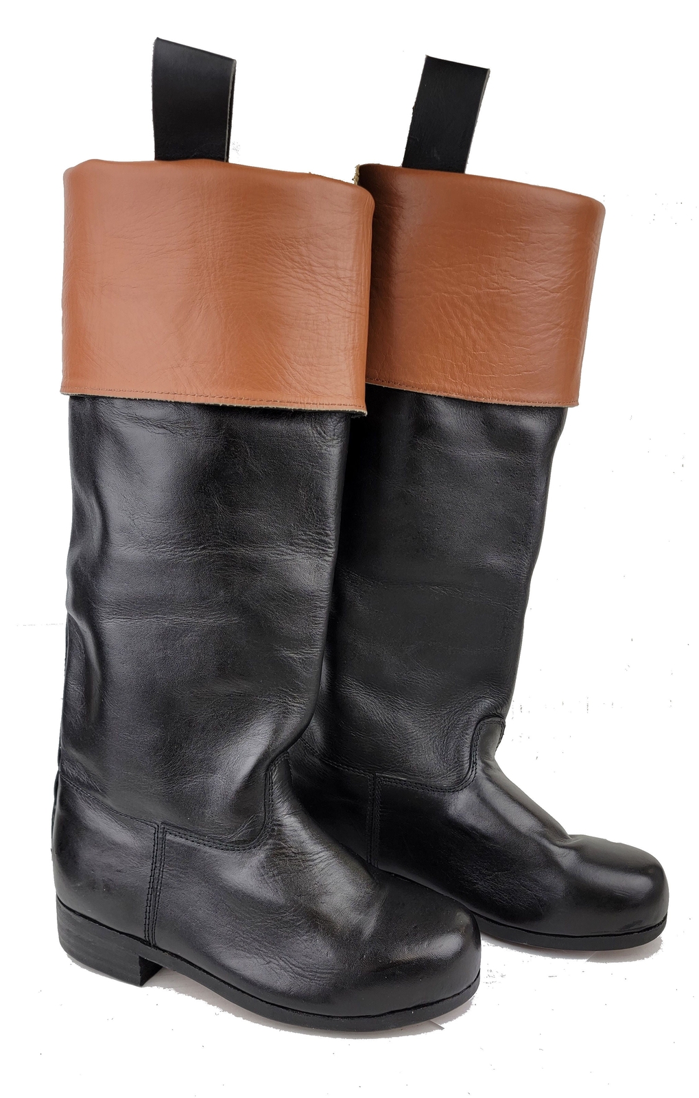 Reproduction Colonial Men's Riding Boots - Genuine Leather Boots for Reenactment