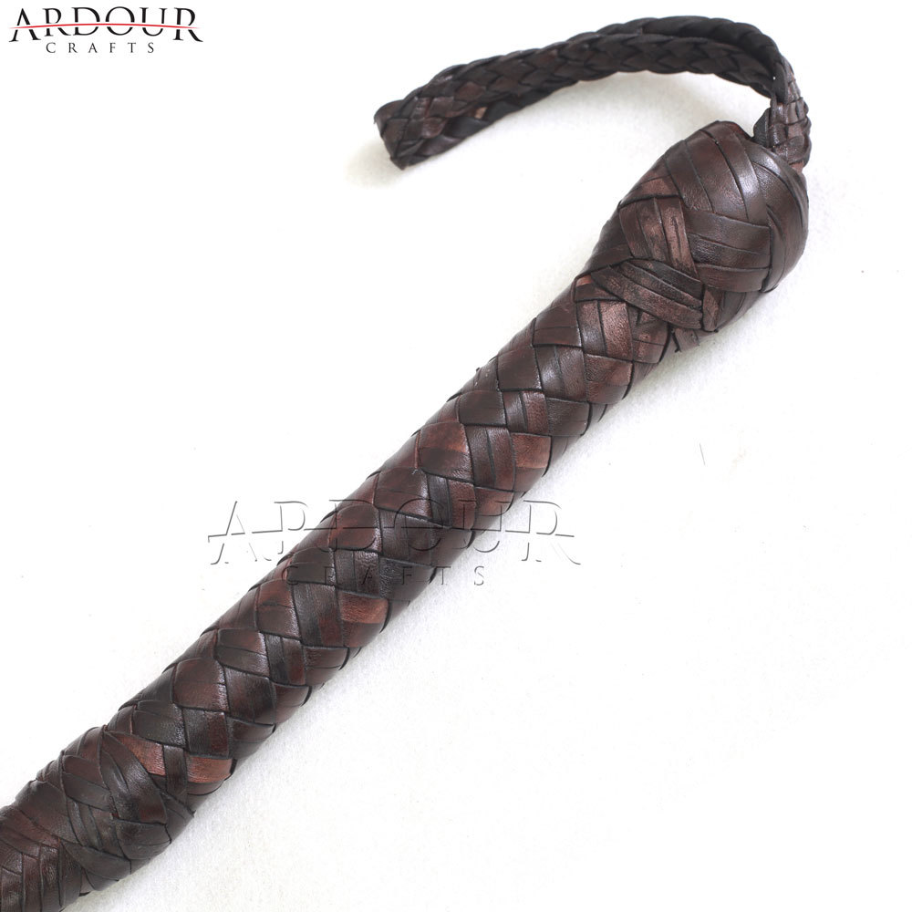 Real Leather Bullwhip 4‑16FT Handmade 16 Plait Braided Western Style Bull whip
