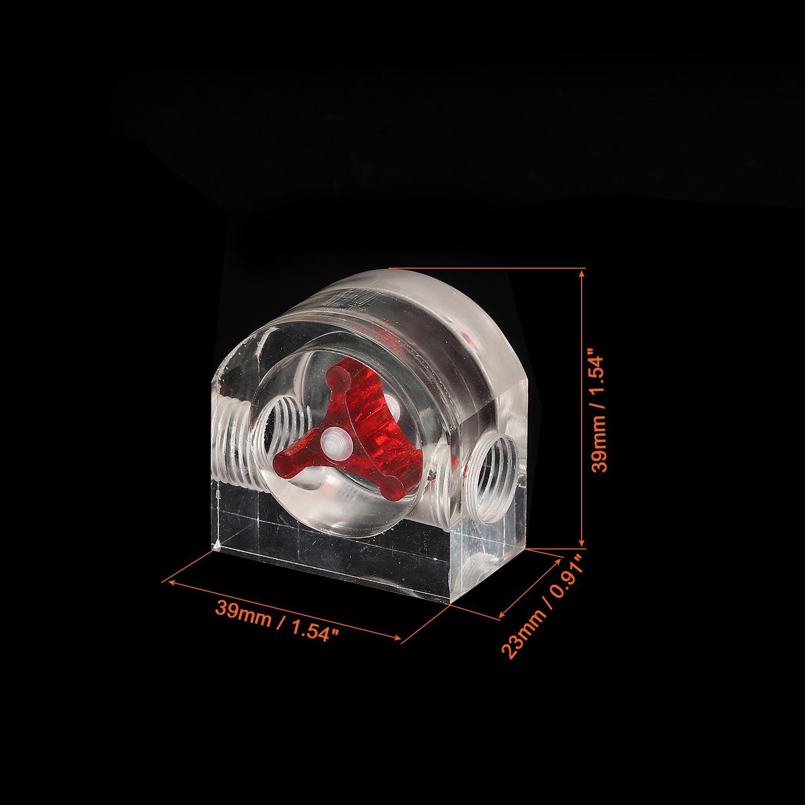 Flow Indicator Acrylic Water Cooling Monitoring Red Semicircle G1/4