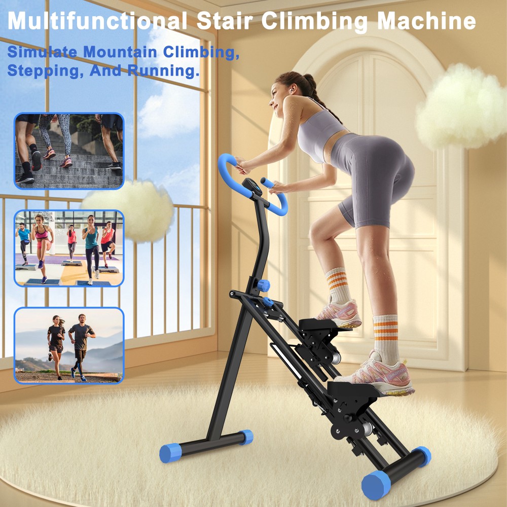 Blue Stair Stepper for Home Gym Exercise, Vertical Climber Exercise Machine