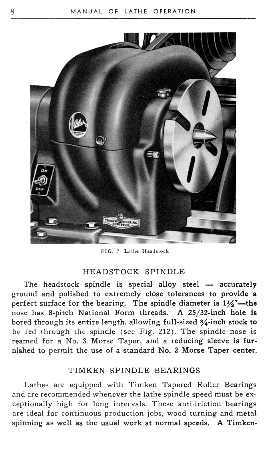 Atlas Craftsman Manual of Metal Lathe Operation Book for 10" and 6" 0032