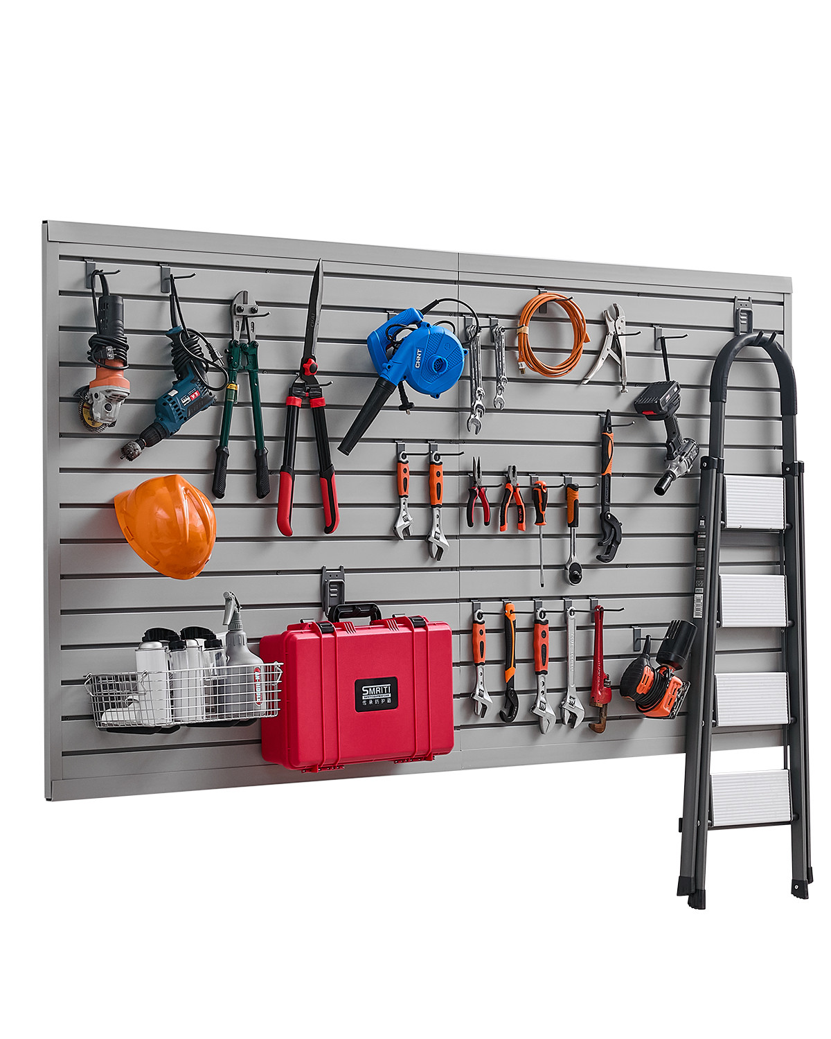 Uimoso 8 x 4 ft Slat Wall Paneling PVC Grey Garage Slatwall with Modular Design