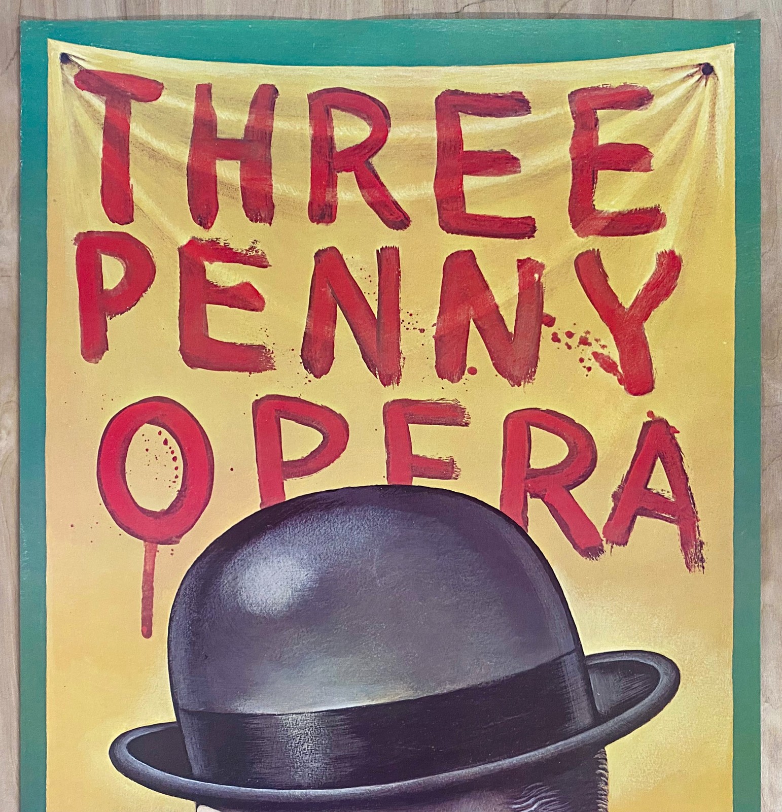 1976 Three Penny Opera Broadway Musical Poster by Paul Davis Threepenny Vintage