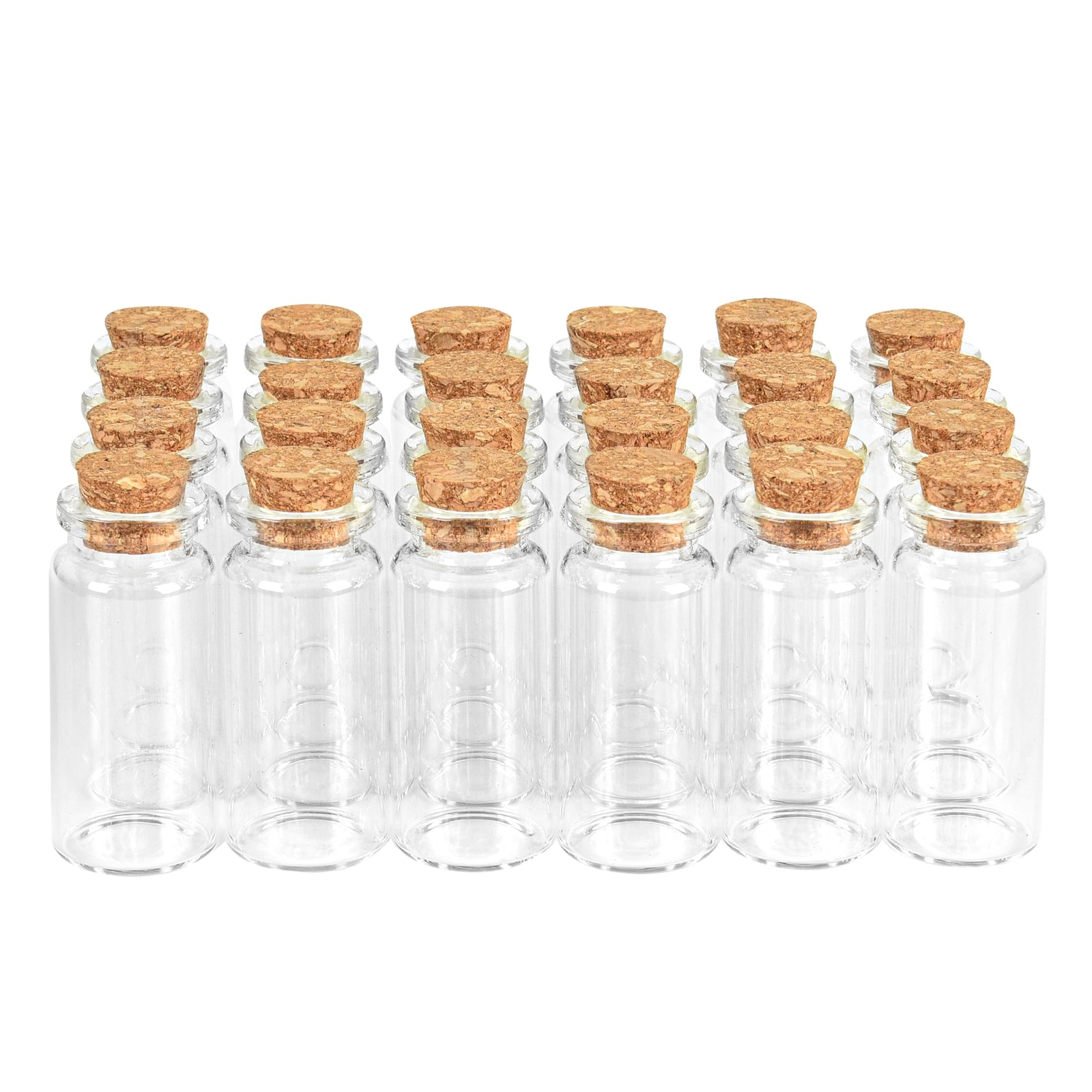 24 Pack Glass Bottles with Cork Stopper，Mini Glass Bottle with Cork，Small DIY De