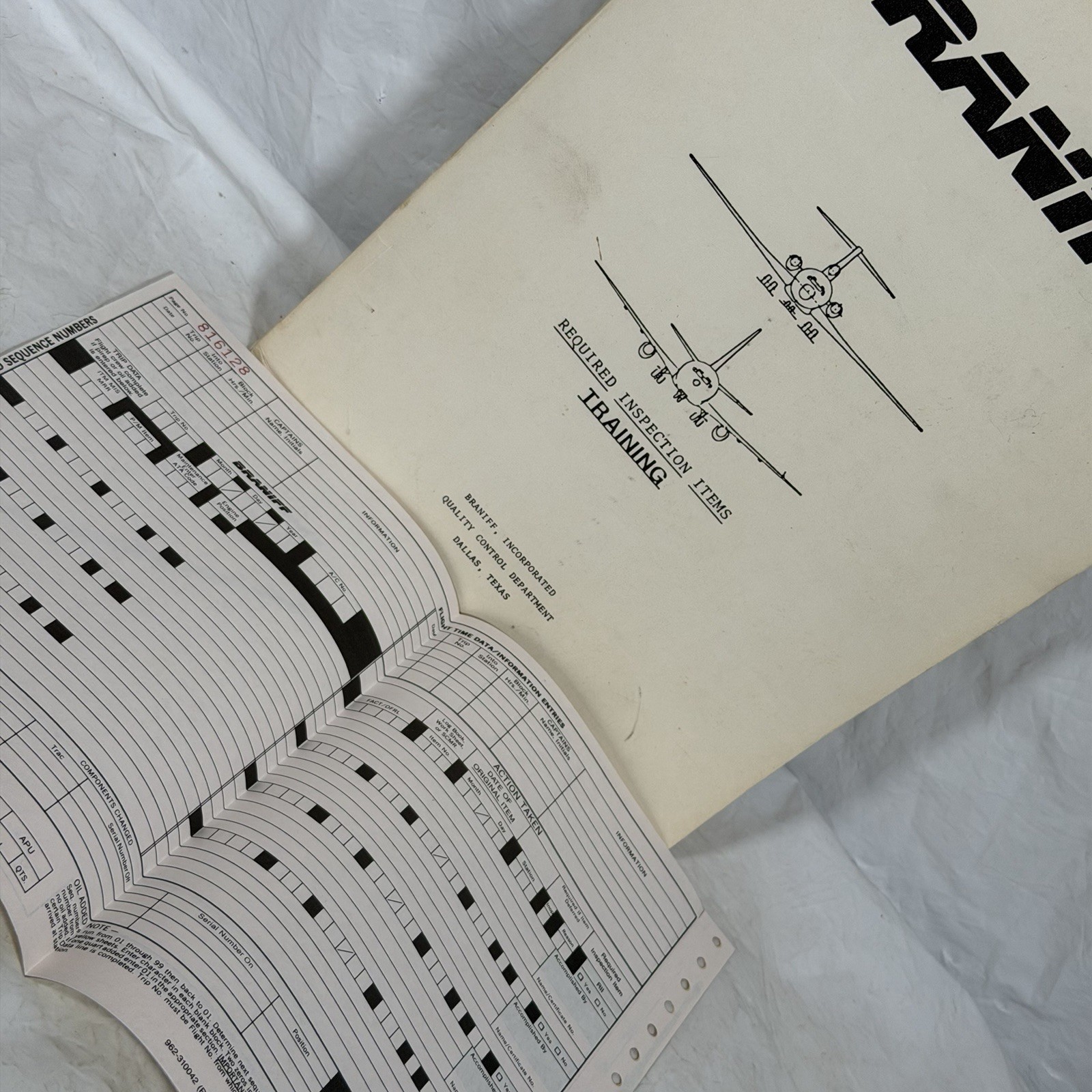 Braniff Required Inspection Items Training Manual w/ Blank Inspection Form