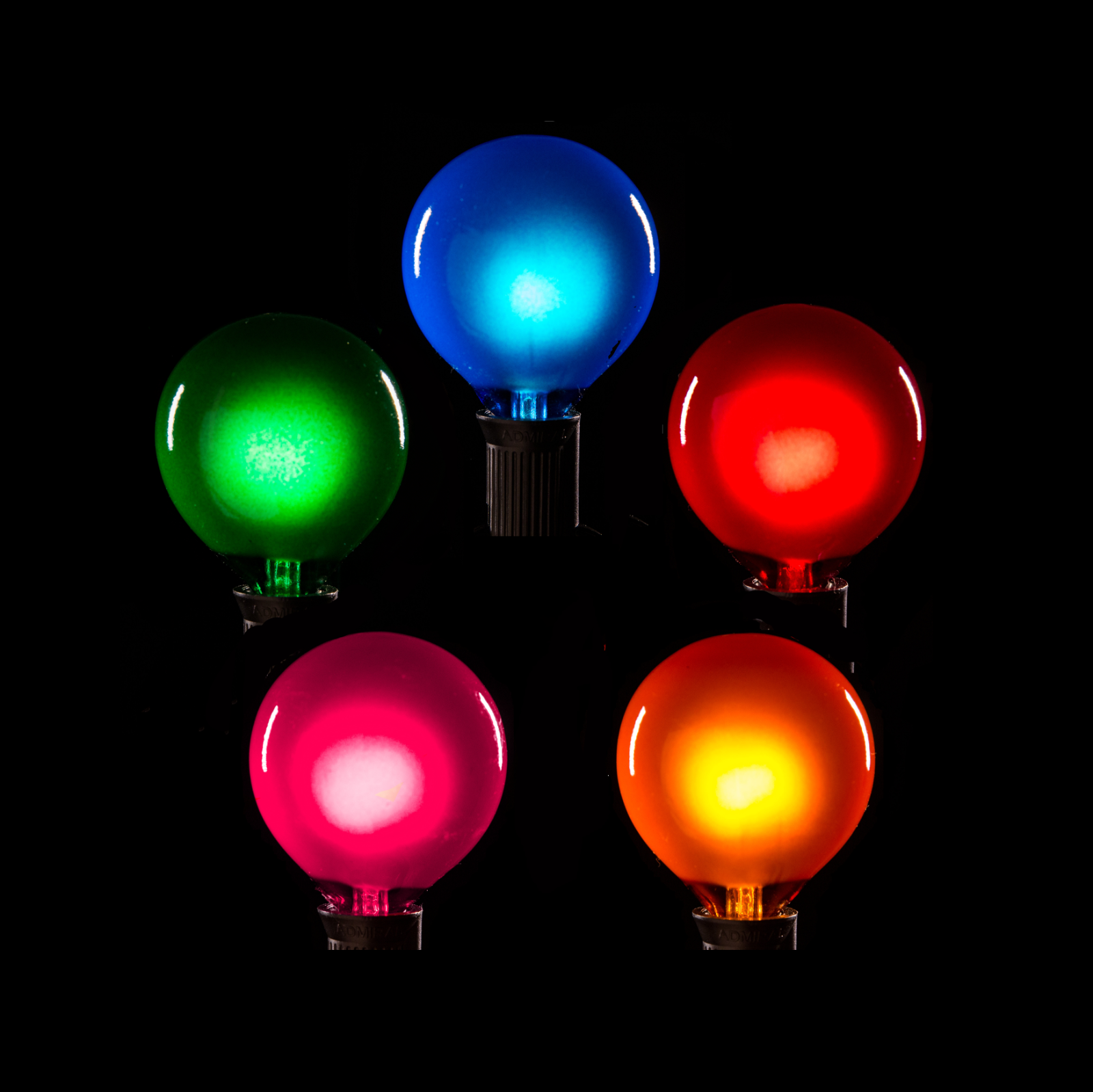 Box of 25 G30 Assorted Colored 1.2” 5W C7 E12 Base String Light Replacement Bulb