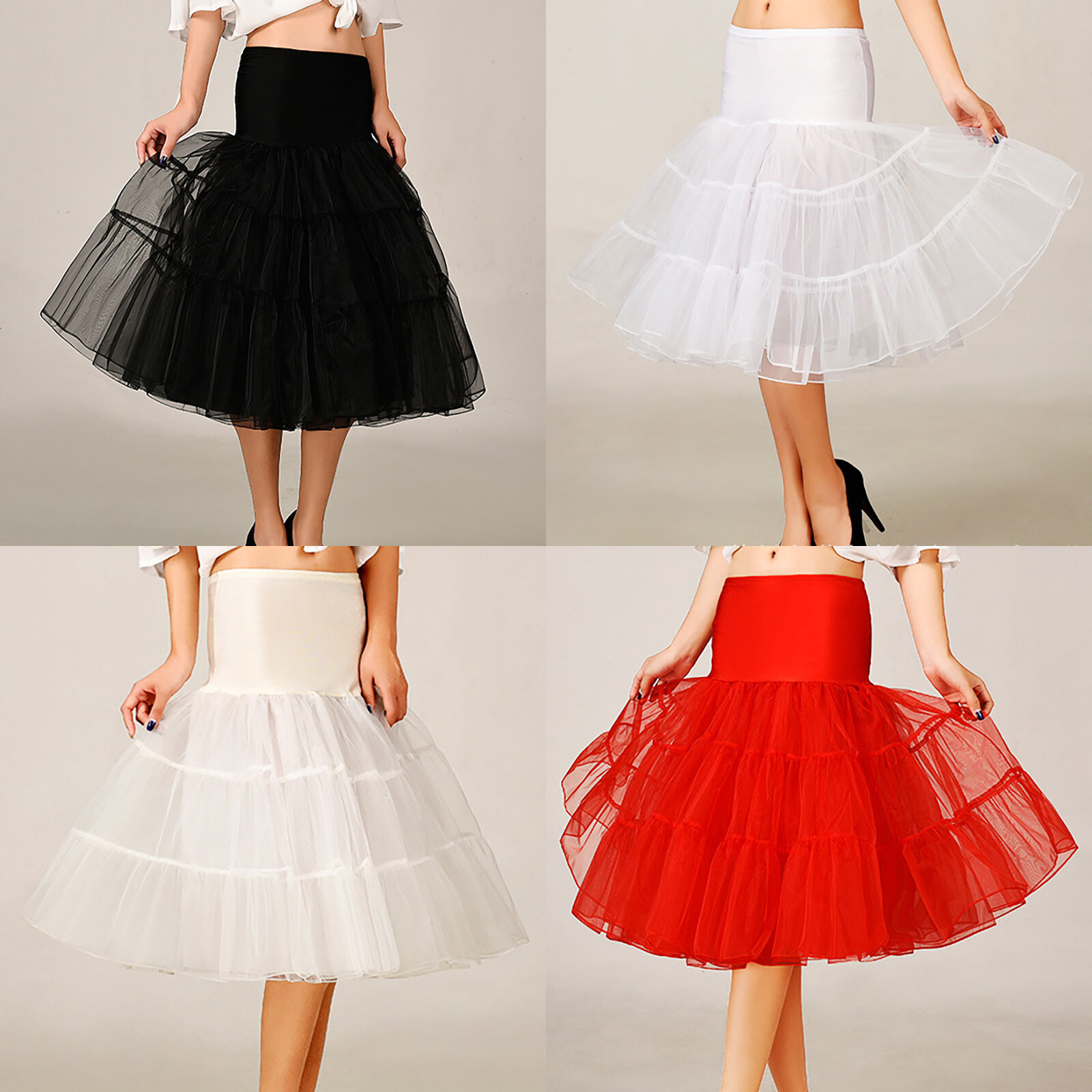 Women's 50s Vintage Petticoat Skirt Underskirt Crinoline Slips Tutu Skirts Dress