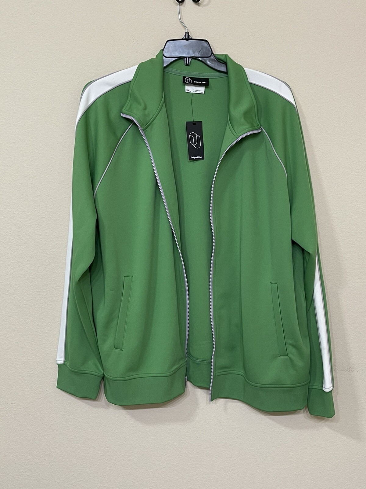 Original Use Men’s Green Zip Up Long Sleeve Comfort Sports Jacket s XXL