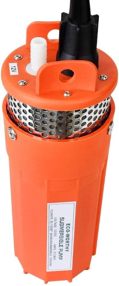 12V DC Submersible Well Water Pump with 10ft Cable, Water Flow 1.6...