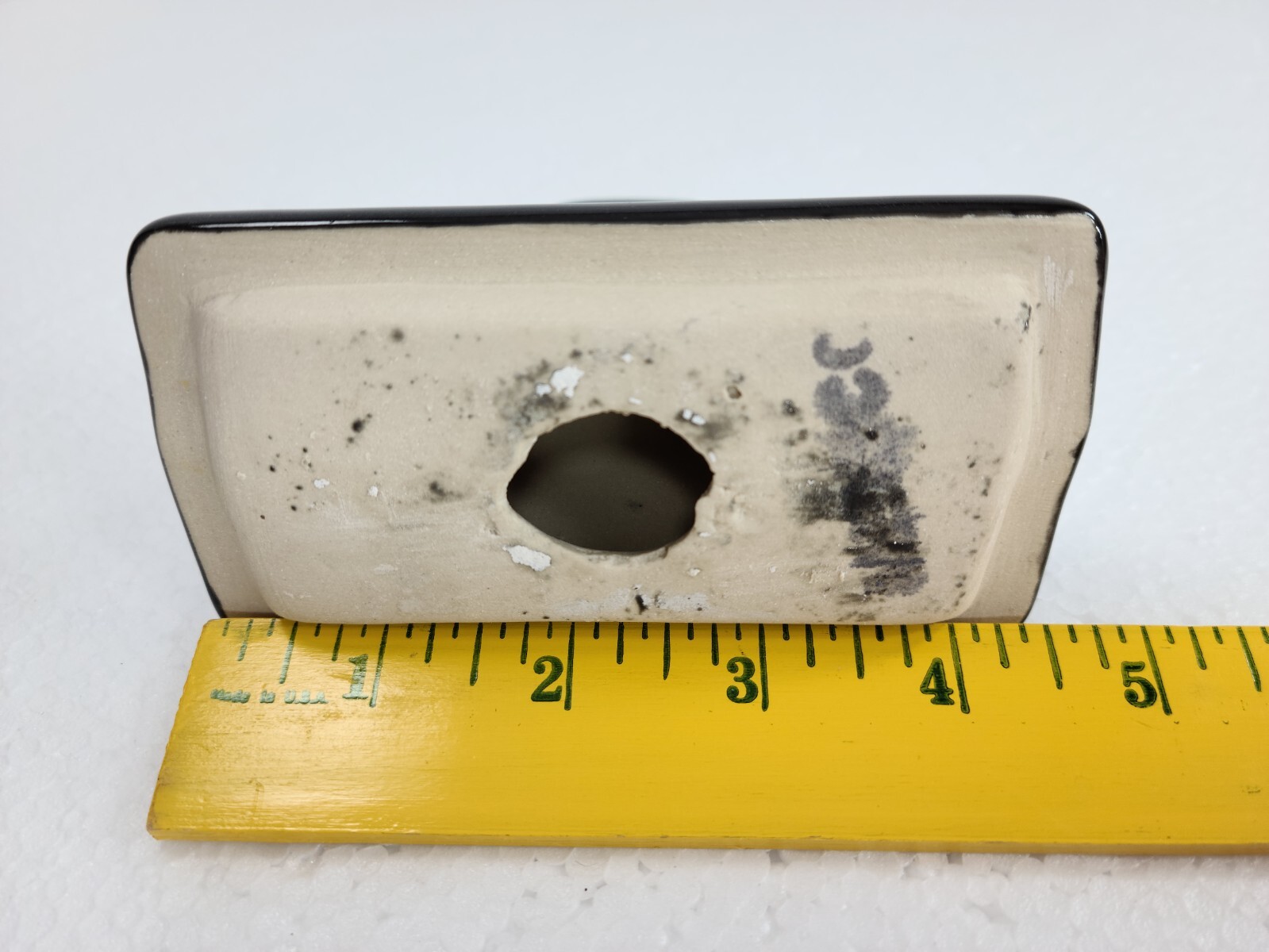 Black Ceramic Towel Bar Rod Rack Post Holder Brackets Mid Century Modern Retro