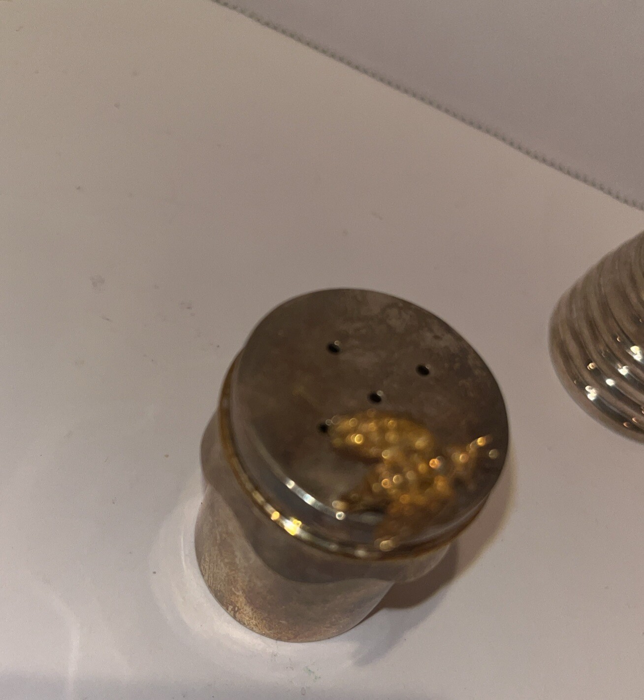 Thistle & Bee Sterling Silver Beehive Salt & Pepper Shakers Rare