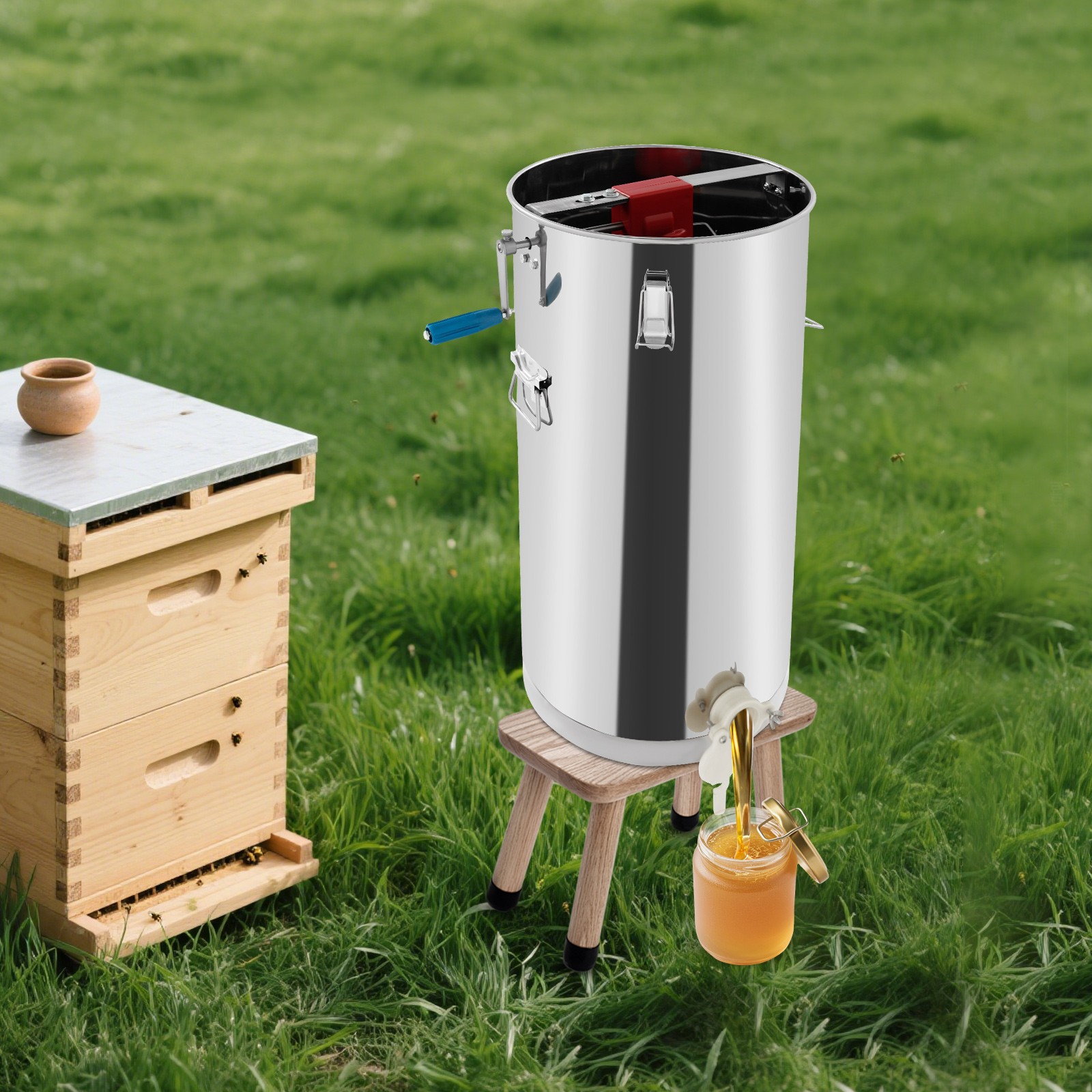 Manual Honey Spinner, Manual Beekeeping Extraction Tool, Honeycomb Spinner