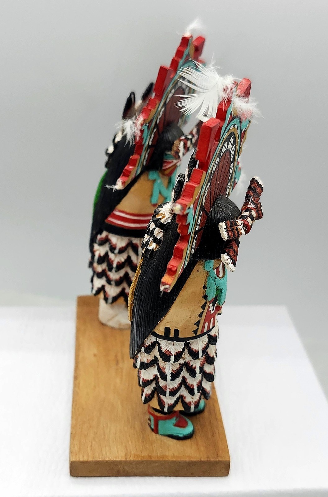 Vtg Wood Native American Hopi Salako Taka & Mana Kachina Figures M. Poseyesva Jr