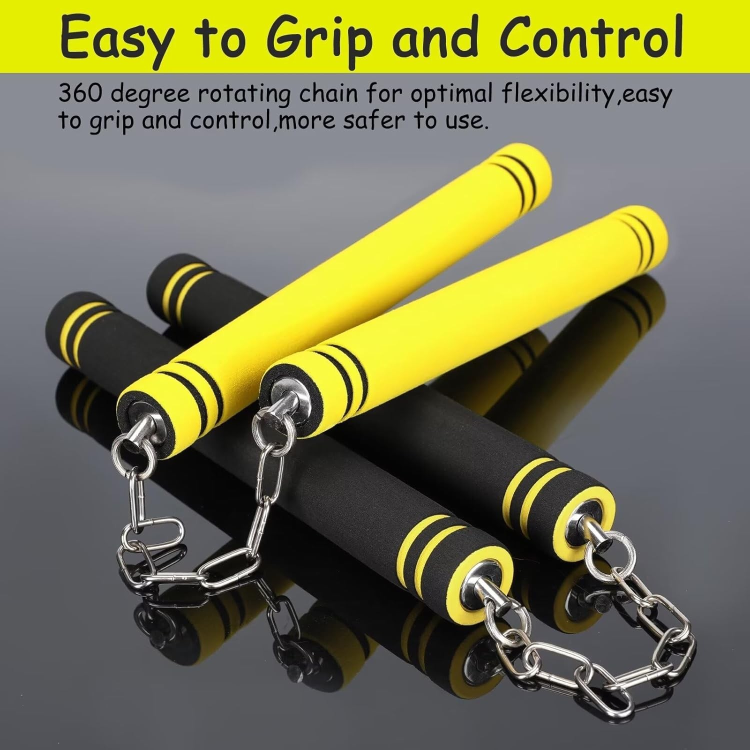 Nunchucks - Safe Solid Rubber Training Nunchucks/nunchakus With Steel