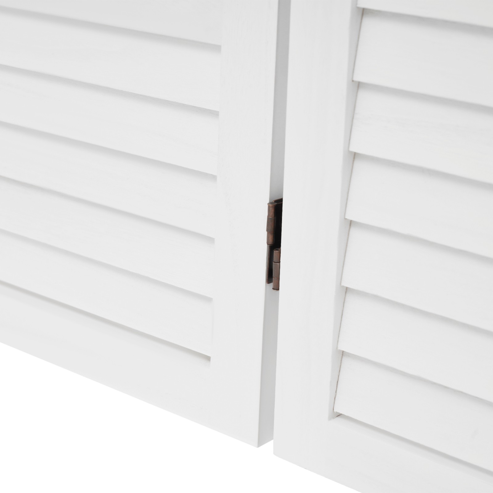 3-Panel Folding Room Divider Indoor Wooden Wall Separation Privacy Screen White