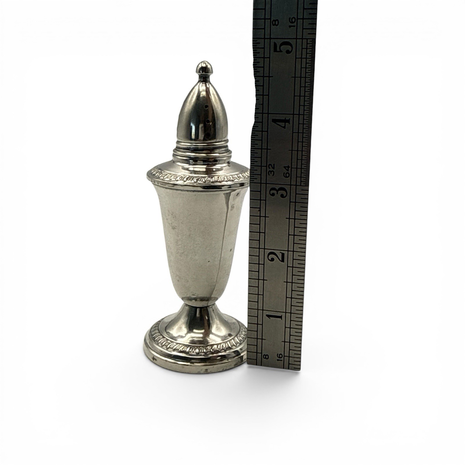 1950-60's CROWN Sterling Weighted Salt & Pepper Shakers Regal Shape Twist Top