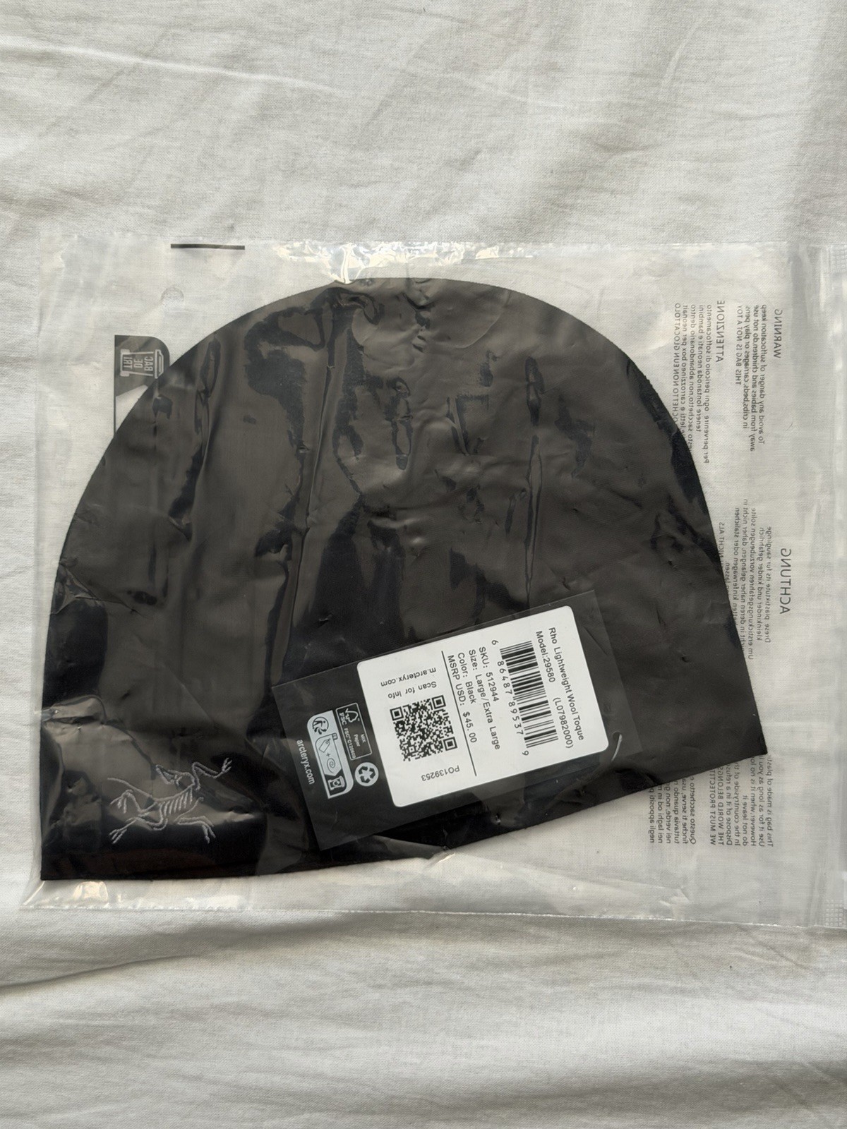 Arcteryx Rho Lightweight Wool Toque L/XL Fast Shipping NWT