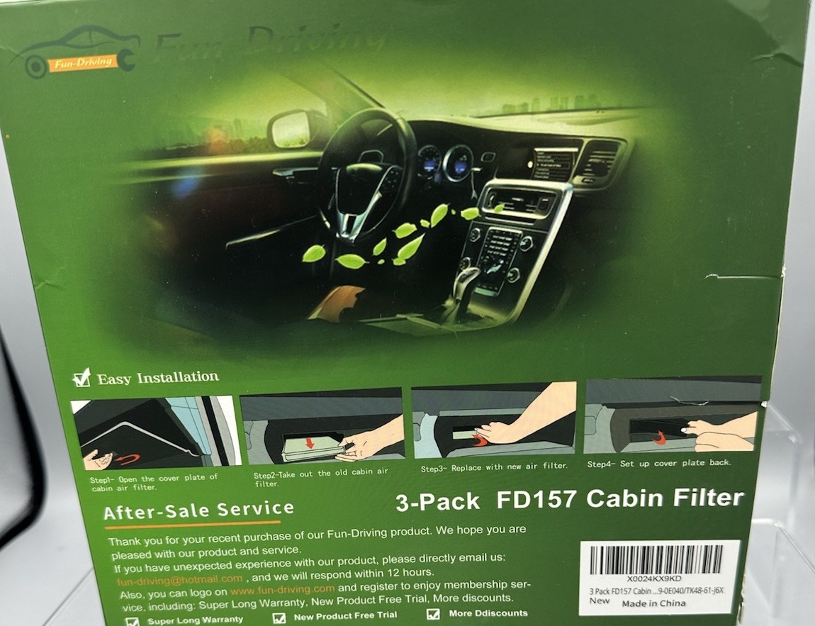 2 Pack FD157 Cabin Air Filter for AVALON/CAMRY/COROLLA/PRIUS/PRIUS