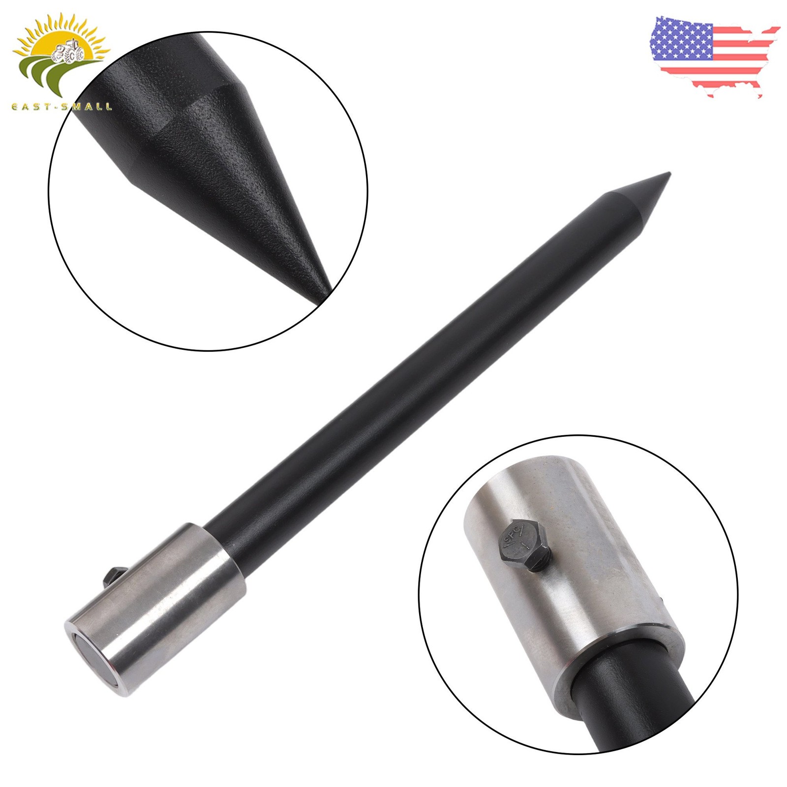 49" Hay Bale Spear 3000Lbs Capacity Square Bale Spike with Nut and Sleeve Hay