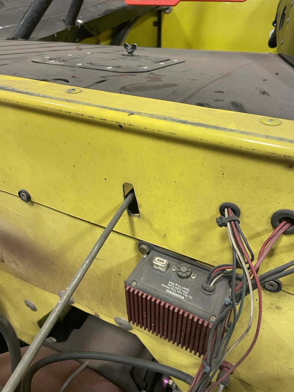 Throttle Linkage Firewall Plate - Hole Cover - Black Aluminum - IMCA NHRA