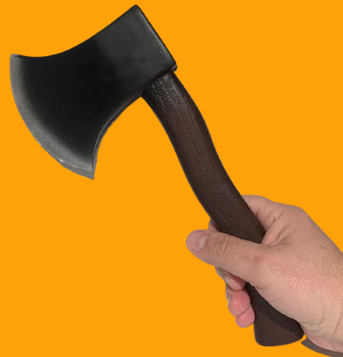 12" SHORT FAKE AXE Halloween Prop Toy Play Horror Weapon Hatchet Hard Rubber Gag