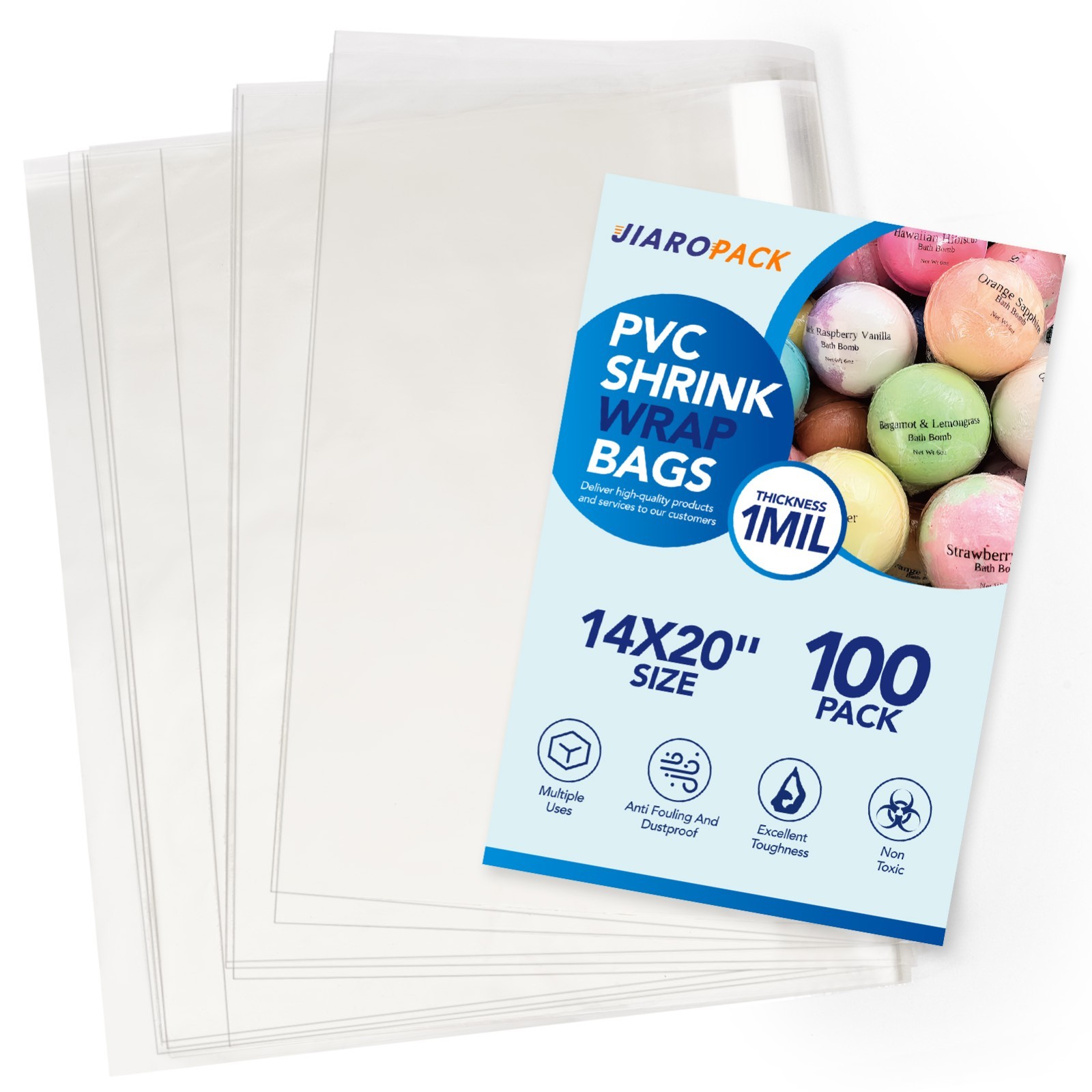 Clear Heat Shrink Wrap Film Flat Bags 14X20 100PACK Large Size for Packing Shoes