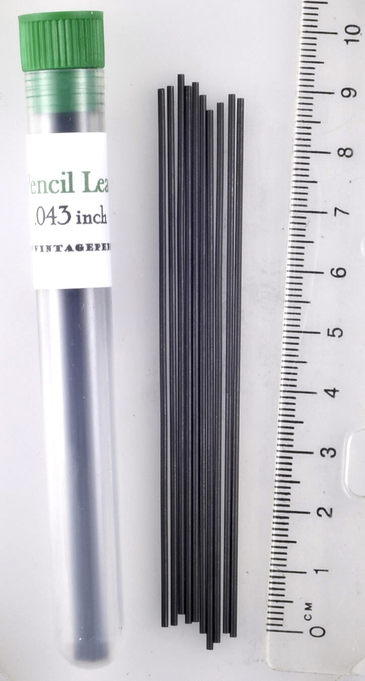 10 pcs .043 inch pencil lead for early Waterman pencils, slightly 1.1mm/.046"