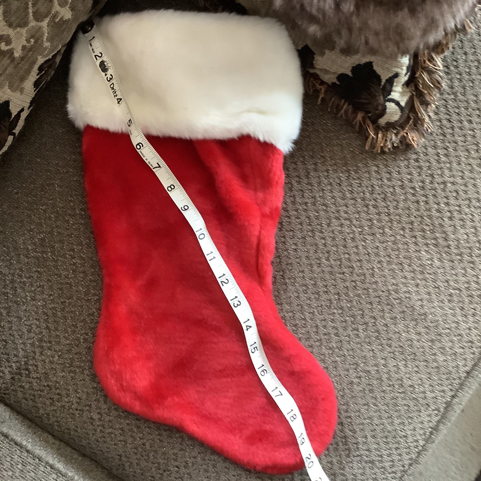 1 Fantastic Creations Smaller 20” Santa Hat Christmas Stocking Red White Fur