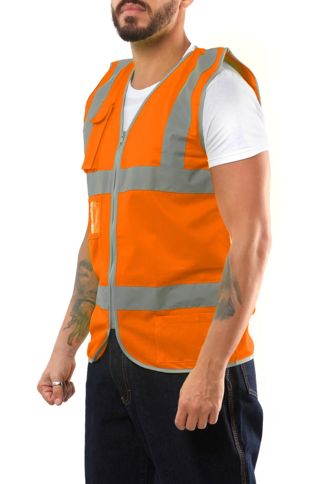 Pack of 6 Custom Hi-Vis Safety Vests – Full-Color Personalized Print