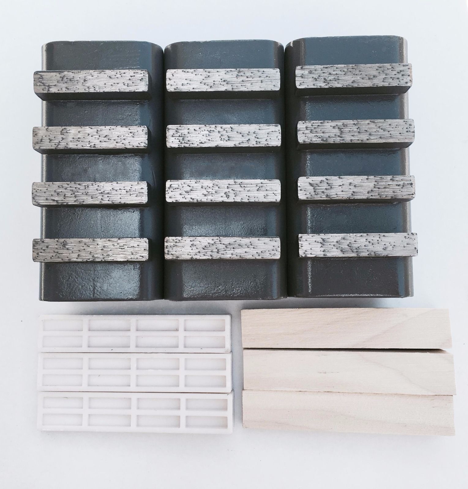 New 3PK 30/40 Med Bond Diamond Grinding Blocks Fit EDCO,STOW,HUSQ.&Gen. Grinders