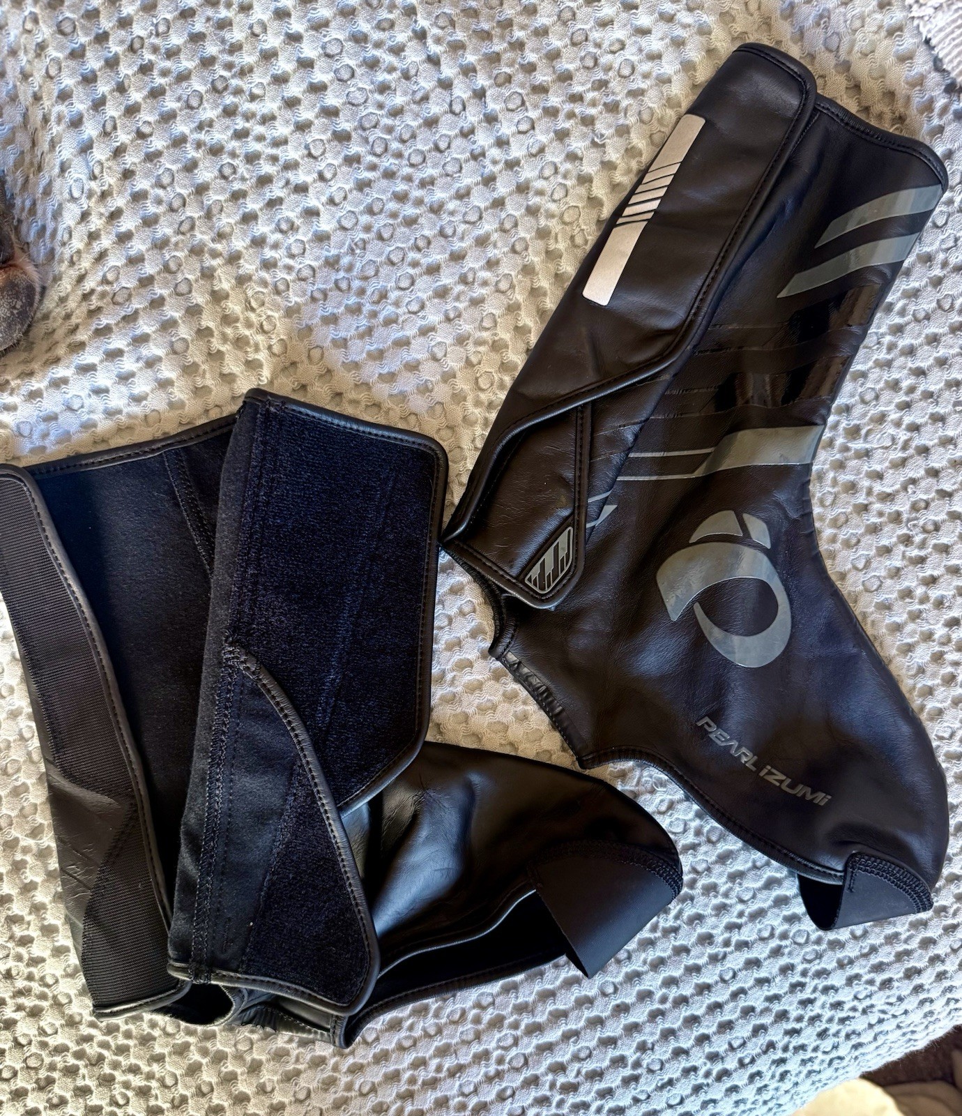 Pearl Izumi Cycling Shoe Covers Black Reflective Softshell Road Bike Size Large