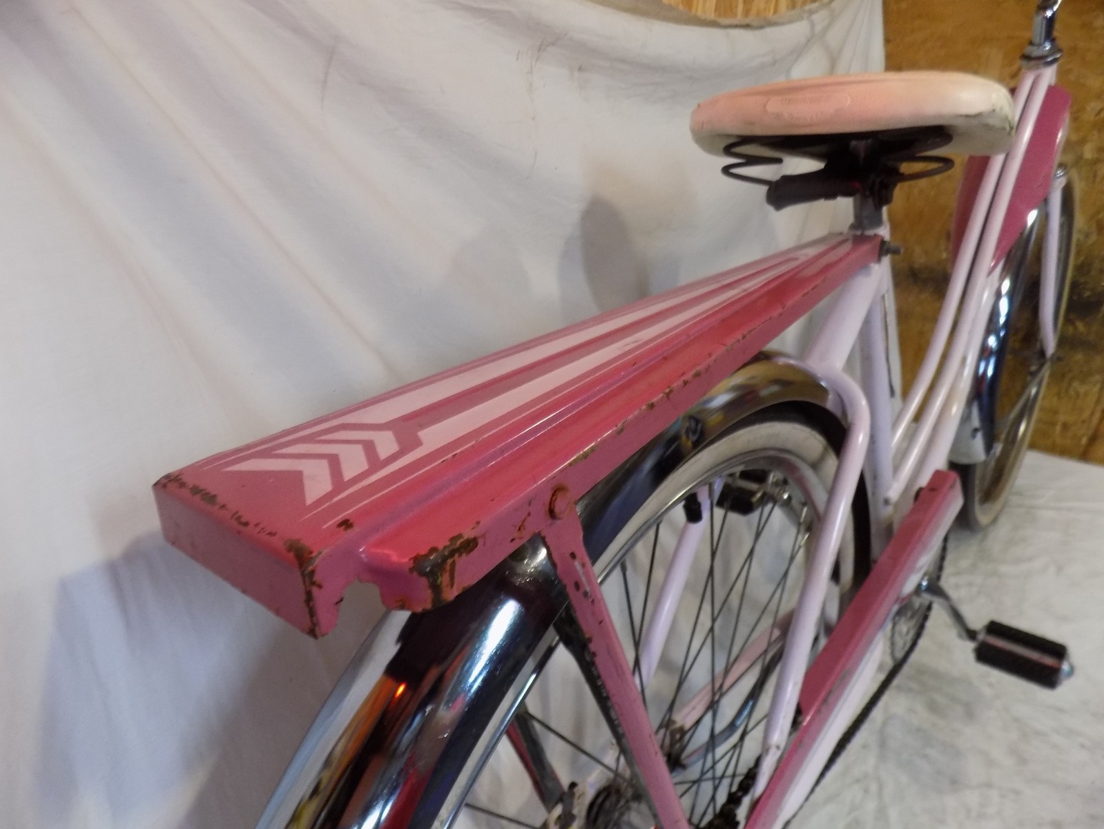 1960s ROLLFAST PINK LADIES TANK BIKE JC HIGGINS MURRAY JET RACK VINTAGE CUTE!