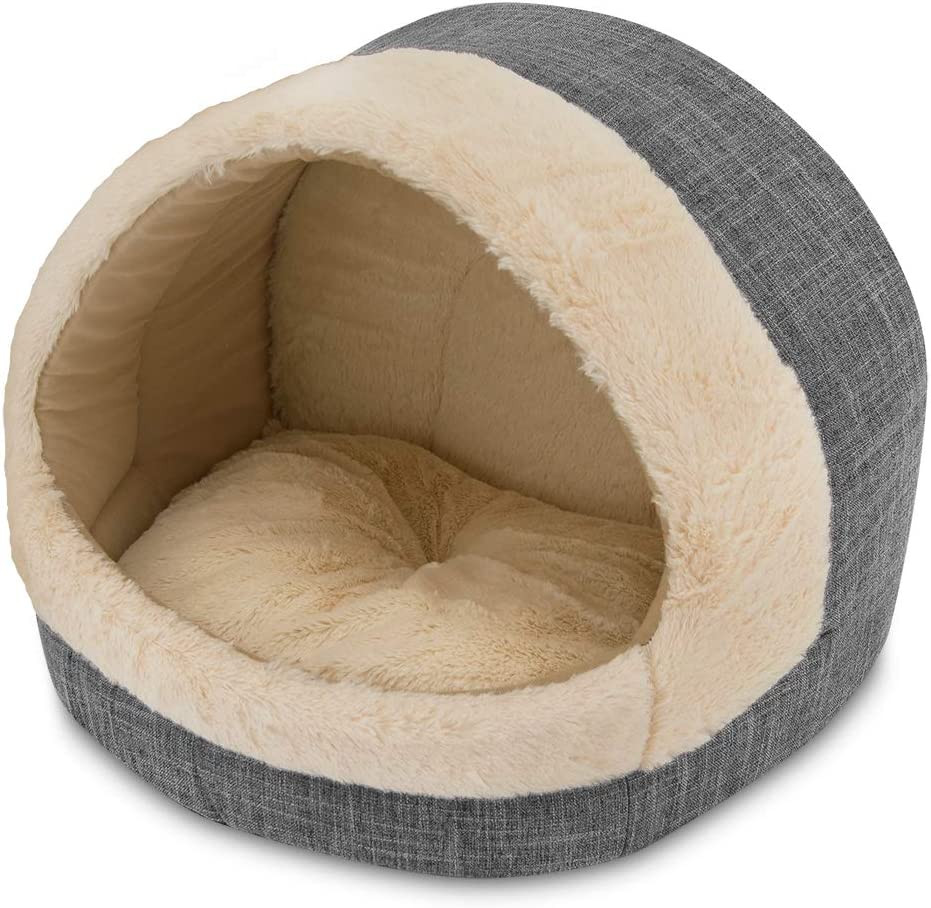 Cat Bed for Indoor Cat, Domed Tent House with Removable Pillo